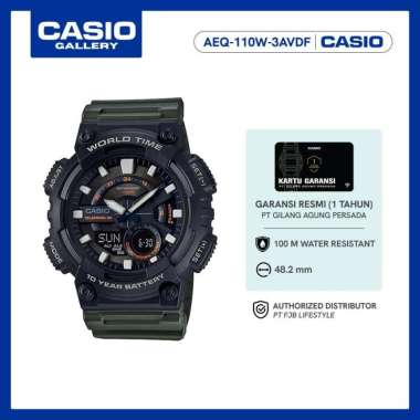 Casio Jam Tangan Pria AEQ-110W-3AVDF-R Digital Analog Black