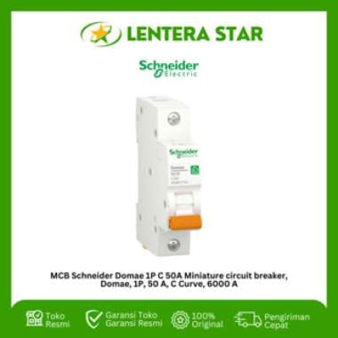 MCB Schneider Domae 1P C 50A Miniature circuit breaker, Domae, 1P, 50 A, C Curve, 6000 A