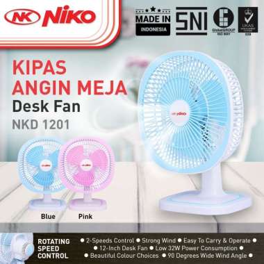 Niko Kipas Angin Meja 12 Inch Desk Fan NKD 1201 Pink