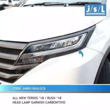 Garnish headlamp lampu depan carbon jsl all new rush 2018