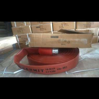 FIRE HOSE HARMIT PVC RUBBER 16 BAR + COUPLING 2.5"x30M