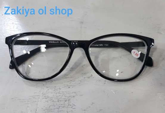 Kacamata Minus Wanita Model Cat eye Terbaru -1.25 Hitam