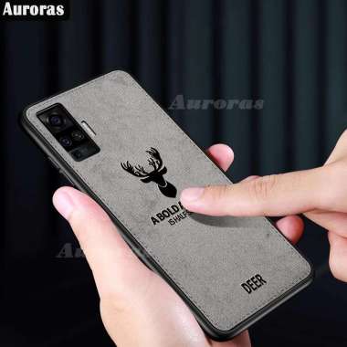 Case Deer Luxury Leather For Vivo X50 l X50 Pro Case Soft Case X50 X50 Pro Hitam