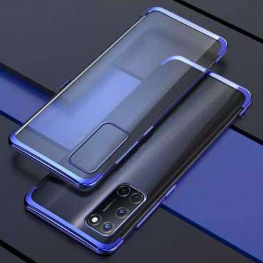Case Oppo A52 A92 Case Luxury Clear Transparent Plating Case A92 A52 Biru