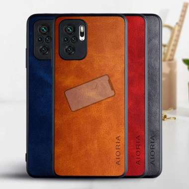 Case Xiaomi Redmi Note 10 Case Aioria Leather Vintage Original Redmi Note 10 Case Hitam