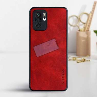Case Xiaomi Redmi Note 10 Case Aioria Leather Vintage Original Redmi Note 10 Case Merah