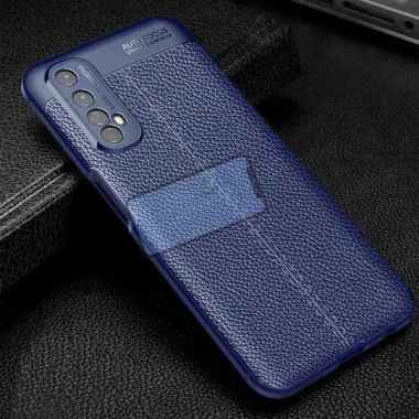 Case Realme 7 Leather Casing Cover Original Case Realme7 Case Realme 7 Biru