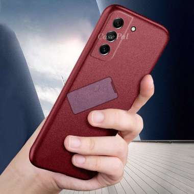 Premium Case Slim Matte Sandstone Case Samsung Galaxy S21 Fe 5G Soft Case S21 Fe Merah