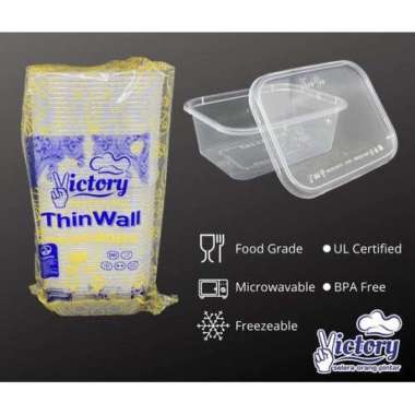 Thinwall food container 200ml kotak/Tempat penyimpanan makanan/Cup salad/Cup kotak 200cc/Dessert box