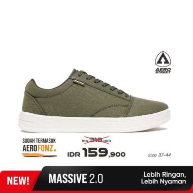 Aerostreet 37-44 Massive Basic 2.0 Olive Natural - Sepatu Sneakers Casual 42