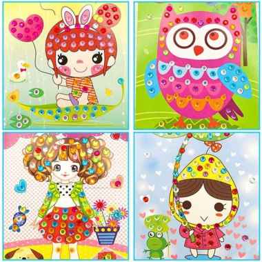 Sticker Manik Tempel Kolase Mosaik Manik 3D Mainan Stiker MOTIF CEWEK
