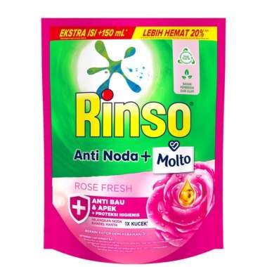 Promo Harga Rinso Liquid Detergent + Molto Pink Rose Fresh 1500 ml - Blibli