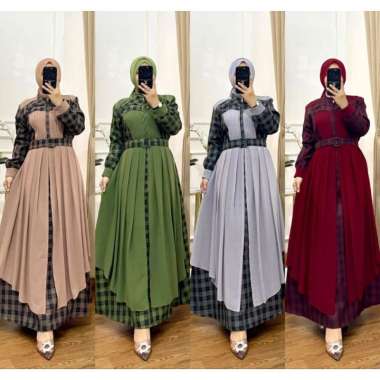 GAMIS PREMIUM SHEENA GAMIS MEWAH CANTIK GAMIS TERBARU KEKINIAN GAMIS VIRAL L Merah Maroon