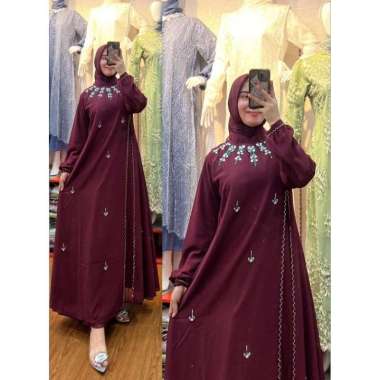 GAMIS SERAGAMAN WANITA TERBARU SET HIJAB PERSEGI EMPAT CERUTY PAYET PREMIUM MEWAH CANTIK GLAMOUR PUL