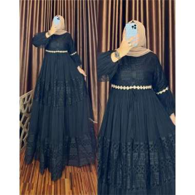 BROKAT PESTA DRESS BANGKOK TILE BRAND OHC PREMIUM ORIGINAL BURKAT PESTA MEWAH TERBARU Ld110cm (stand