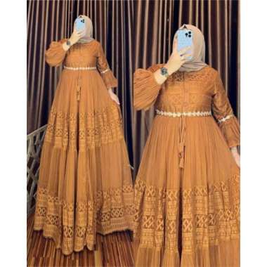 BROKAT PESTA DRESS BANGKOK TILE BRAND OHC PREMIUM ORIGINAL BURKAT PESTA MEWAH TERBARU Ld110cm (stand