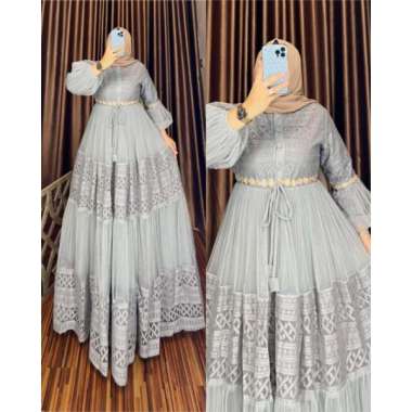 BROKAT PESTA DRESS BANGKOK TILE BRAND OHC PREMIUM ORIGINAL BURKAT PESTA MEWAH TERBARU Ld110cm (stand