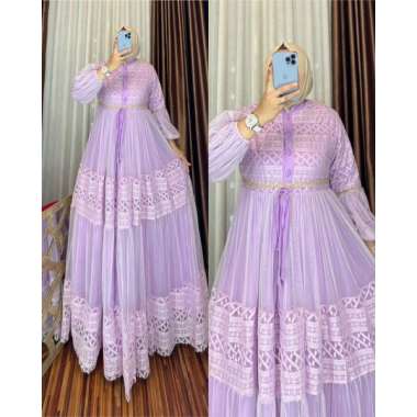 BROKAT PESTA DRESS BANGKOK TILE BRAND OHC PREMIUM ORIGINAL BURKAT PESTA MEWAH TERBARU Ld110cm (stand