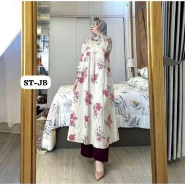 ONE SET MOTIF PREMIUM SETELAN LONG TUNIK CANTIK DAN MEWAH SETELAN KATUN HARUKA MIX CRINGKEL TERBARU