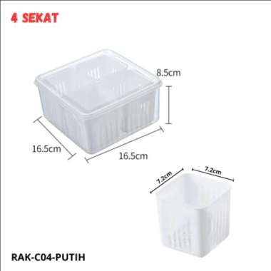 Kotak Kontainer Penyimpanan Makanan Kulkas Keranjang Buah Pengering Sayuran Box / Kotak Penyimpanan 