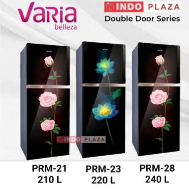 KULKAS POLYTRON 2 PINTU NEW 2022 PRM-21 / 23 / 28 OL / ORX Bunga kaca PRM-21