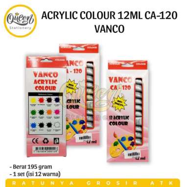 1 SET ACRYLIC COLOUR 12ML CA-120 VANCO CAT LUKIS AKRILIK / ALAT MELUKIS