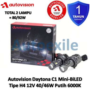 Autovision Daytona C1 Mini BiLED H4 Putih 6000K White Original Garansi LED Lensa Projie Projector La