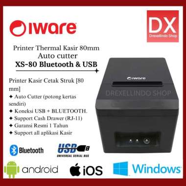 Printer Thermal Kasir 80mm Auto Cutter Usb Bluetooth Lan Iware XS80 Series USB BLUETOOTH