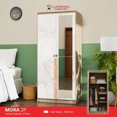 LUNARSOL MORA 1 Series Lemari 1 Pintu | Lemari Pakaian 1 Pintu | Lemari Baju Minimalis 2P