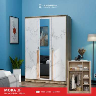 LUNARSOL MORA 1 Series Lemari 1 Pintu | Lemari Pakaian 1 Pintu | Lemari Baju Minimalis 3P