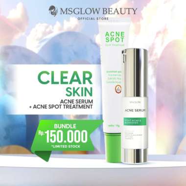 MS GLOW - ACNE SERUM - 15 ML FREE ACNE SPOT TREATMENT - 15 GR