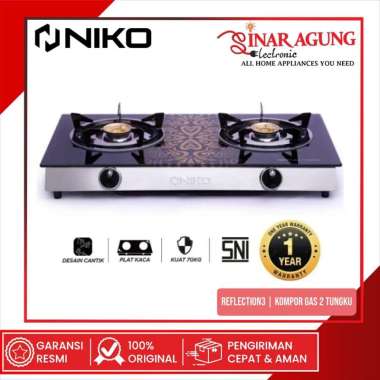 NIKO REFLECTION 3 KOMPOR GAS 2 TUNGKU GLASS GAS STOVE REFLECTION SERIES