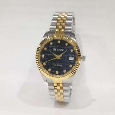 Hegner Classic 1717L, 1721L Jam Tangan Wanita Model Rolex Kombinasi Hitam