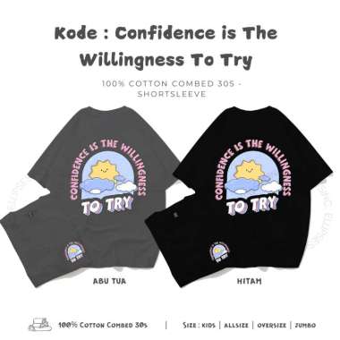 ELLIPSESINC Kaos Oversize Lengan Pendek Couple Keluarga / Anak Kids / Dewasa Willingness To Try KIDS