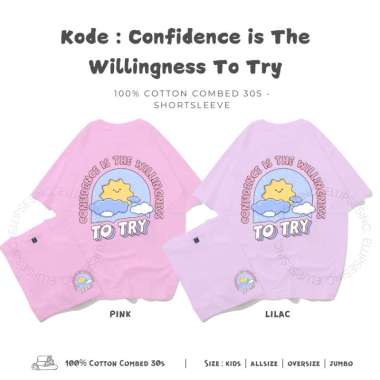ELLIPSESINC Kaos Oversize Lengan Pendek Couple Keluarga / Anak Kids / Dewasa Willingness To Try KIDS
