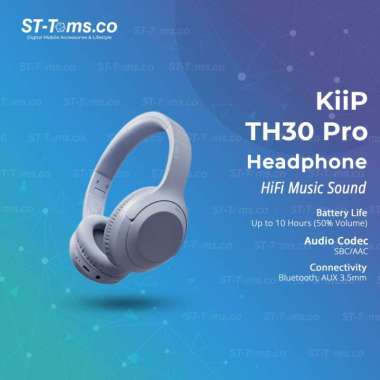 KiiP TH30 Pro TH 30 Pro Headphone Bluetooth Wireless Headset With AUX Connectivity Playtime 60Hrs Bl
