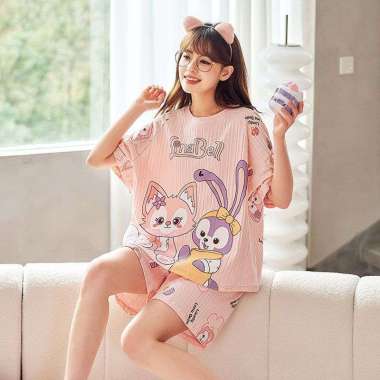 PP45 BAJU TIDUR KARAKTER KARTON LUCU PIYAMA TIDUR LINABELL