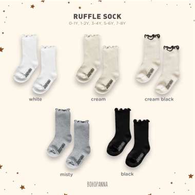 BOHOPANNA - RUFFLE SOCK - KAOS KAKI ANAK 0-1Y CREAM