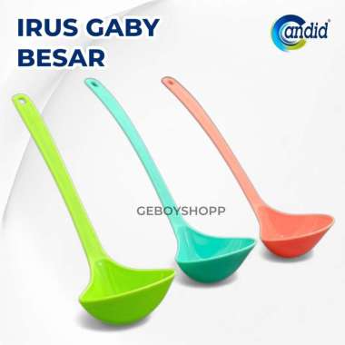 [PAKET 12PCS] Candid Irus GABY BESAR / Centong Sayur / Sendok Sup Plastik Foodgrade PP5 [PAKET 3PCS]