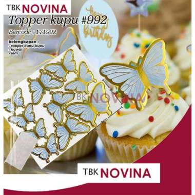 TOPPER KUPU-KUPU / BUTTERFLY CAKE DECORATION KUPU2 BIRU
