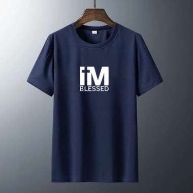 Kaos Tshirt Baju Distro iM BLESSED ROHANI KRISTEN polos anak dewasa XL NAVY BiRU