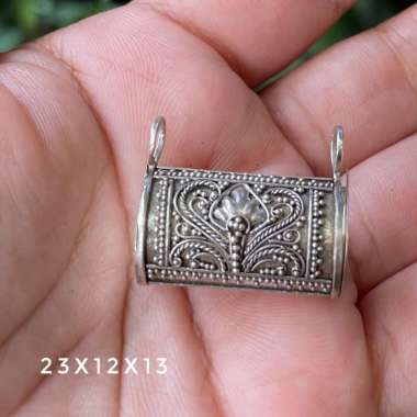 Liontin Pendant Perak Silver Bali 925 Foto Parfum Box Buka Tutup Blandong Tabung Jawan Bayi Pria wan