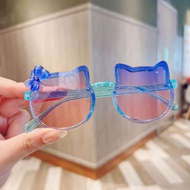 SB HELLOKITTY Kacamata hitam anak, pelindung sinar UV untuk anak perempuan, kacamata hitam anak kuci