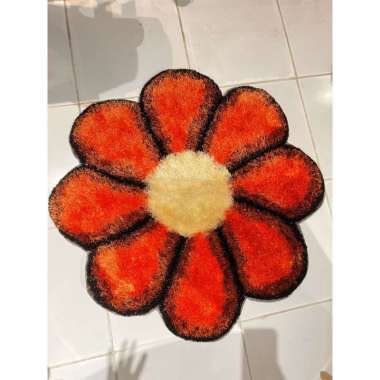 FLO Karpet Lantai Bunga Karpet Bulu Aesthetic Karpet Vinyl Keset Kaki Karpet Estetik Karpet Kamar Hi