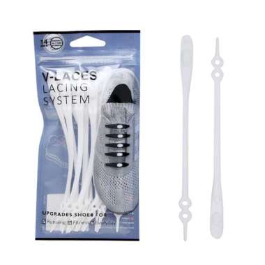HILACES BASIC Lazy Shoelace tali sepatu silikon tali sepatu karet 14PCS WHITE
