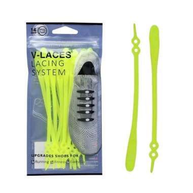 HILACES BASIC Lazy Shoelace tali sepatu silikon tali sepatu karet 14PCS YELLOW