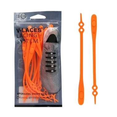 HILACES BASIC Lazy Shoelace tali sepatu silikon tali sepatu karet 14PCS ORANGE