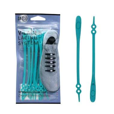 HILACES BASIC Lazy Shoelace tali sepatu silikon tali sepatu karet 14PCS GREEN