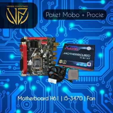 Paket Mobo X-Star H61 lga1155 i5-3470 fan Mobo Xstar H61