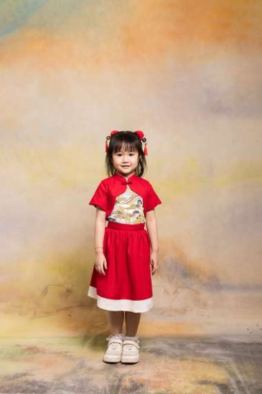 MINIMAL x Melvee - Lian - Kids Girls Bolero Top - Red S Red